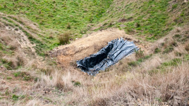 Lined with pond foil - rain can come!