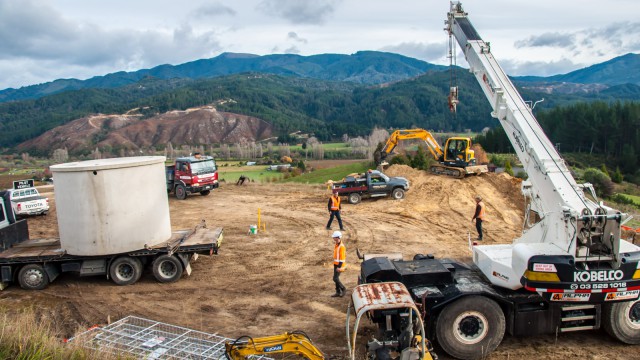 Busy building site