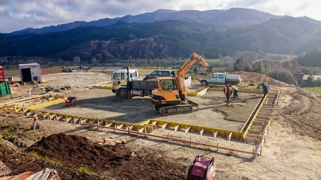 Leveling the ground with sand