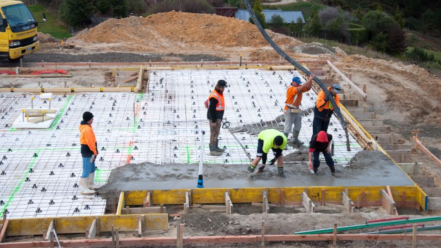 Pouring concrete