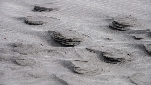 Wind formed sand sculptures