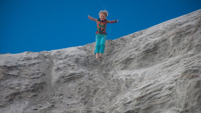 So we continued to jump down the dunes