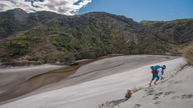 Climbing the sand dune