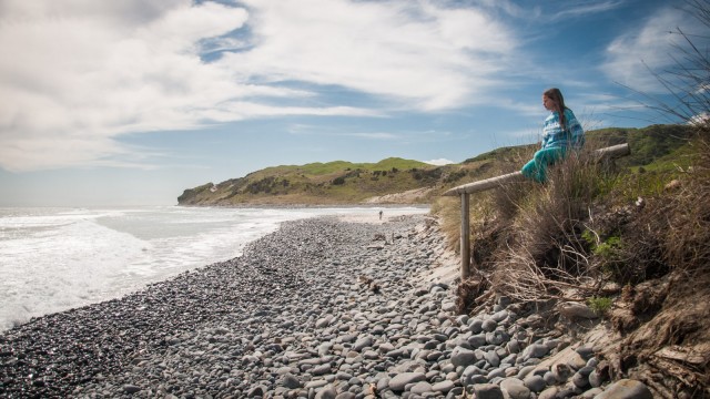 Rocky beach at high tide