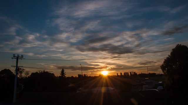 Sunset in Christchurch.