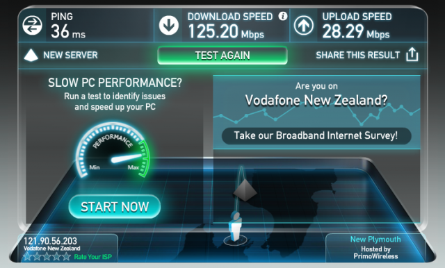 My personal xmas present #2: Super high-speed Internet. 125 Mbps!!