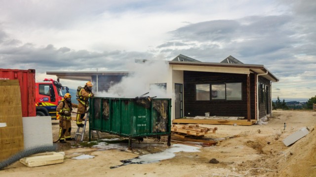 They did their best to extinguish the fire deep in the container