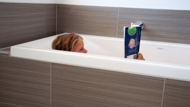 Reading in the bath tub