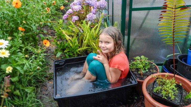 A bath in the rain