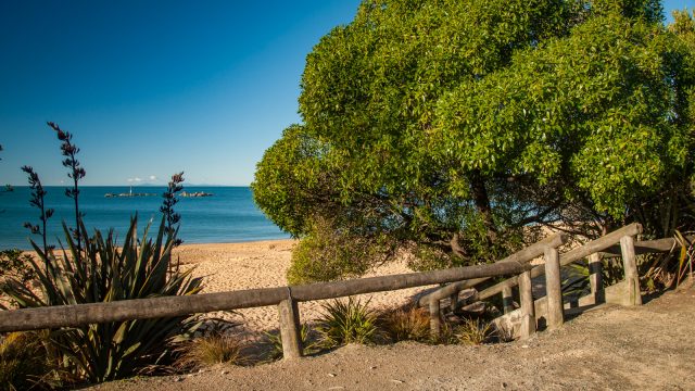 Kaiteriteri Beach from the empty Parking Area