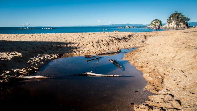 the empty beach, facing Northeast