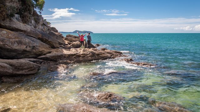 The tide prevented us from exploring the shoreline further